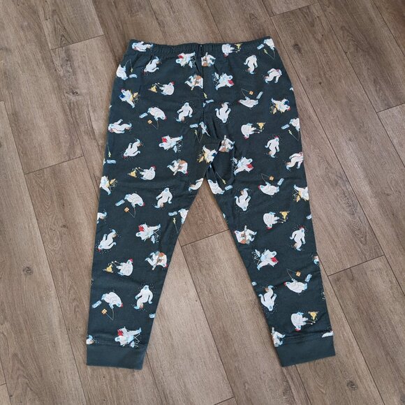 NWT Old Navy Yeti Abominable Snowman Camping Out Jogger Pajama Pants Men XL - Picture 9 of 10